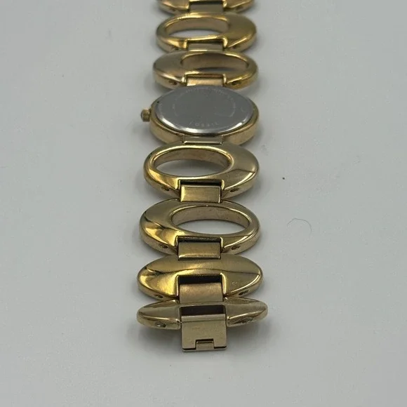 Fossil Womens Gold Tone Oval Link Bracelet Watch Black Dial ES-9457 - Picture 11 of 16